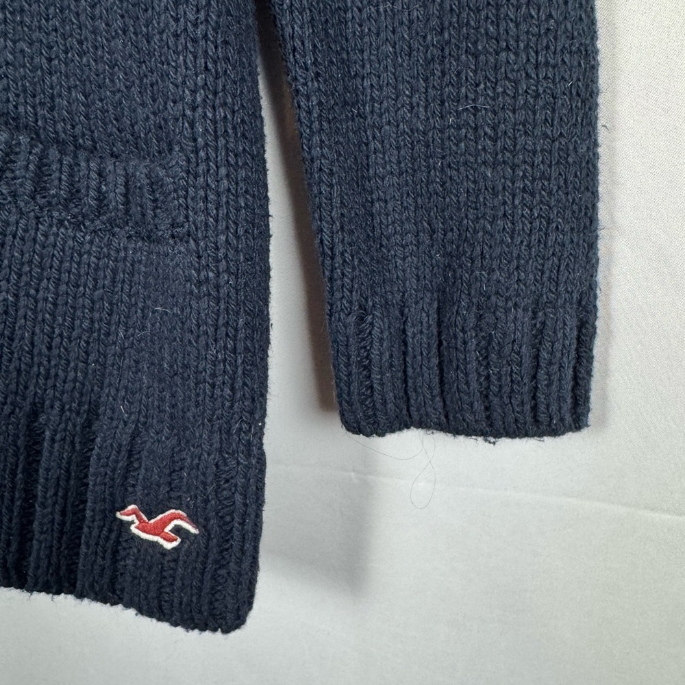 Hollister Boys Navy Cardigan NWT VTG Shawl Collar Holiday Party Grandpa Y2K Lg - Picture 4 of 11